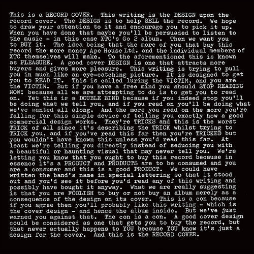 XTC: GO2 - 200gm Vinyl - ( VINYL LP )