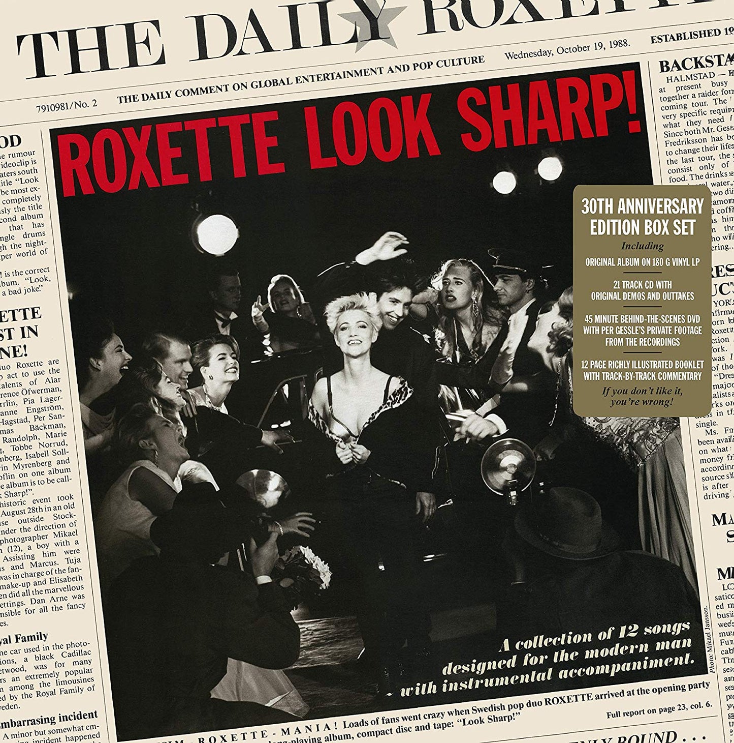 Roxette Look Sharp 30th Anniversary Vinyl LP + CD + DVD Box Set New 2018 - ( VINYL LP )