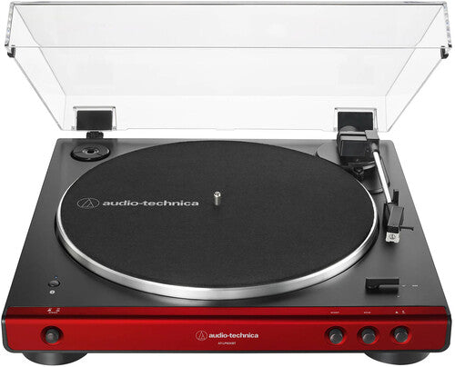 Audio Technica AT-LP60XBT-RD Bluetooth Turntable -Fully Automatic - Belt-Drive (Red/Black)