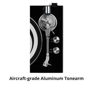 Dayton Audio Bluetooth 2-Speed Belt-Drive Turntable with USB and Audio-Technica AT-VM95E Cartridge (Black)